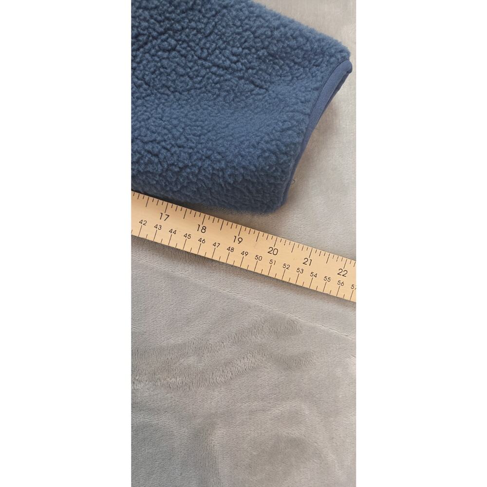 SCANDINAVIAN EXPLORER Fleece Jacket Womens XL Blue Full Zip pockets leather logo - Picture 13 of 14